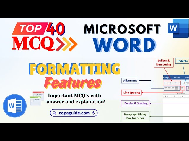 Video thumbnail for Top 40 🧑‍💻 #MCQs on MS-Word #formatting  features 📝 with Answer💡 in Hindi 🔡  #word #quiz  #mcqtest