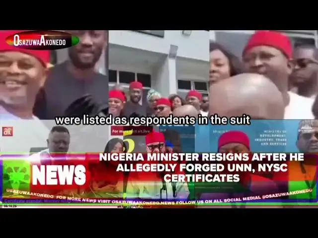 Video thumbnail for Nigeria Minister Resigns After He Allegedly Forged UNN, NYSC Certificates