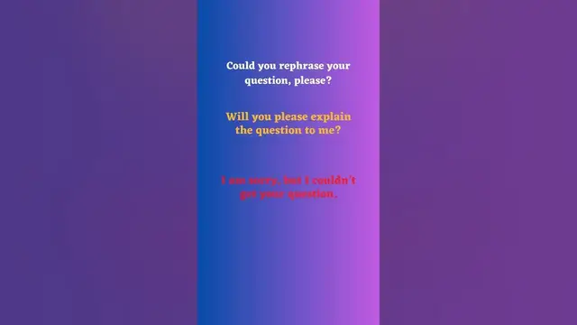 Video thumbnail for Ask for Clarification in English Part 15