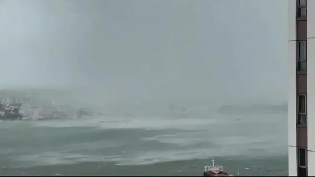 Video thumbnail for China: Lightning and waves strike China’s coast before Typhoon Bavi landfall.