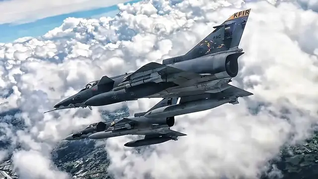 'Video thumbnail for Colombian Air Force Kfirs Fly With USAF F-16s (July 2021)'