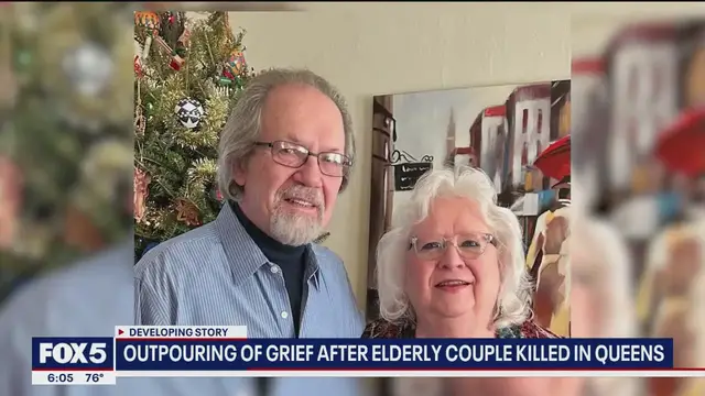 'Video thumbnail for Outpouring of grief after elderly couple killed in Queens'