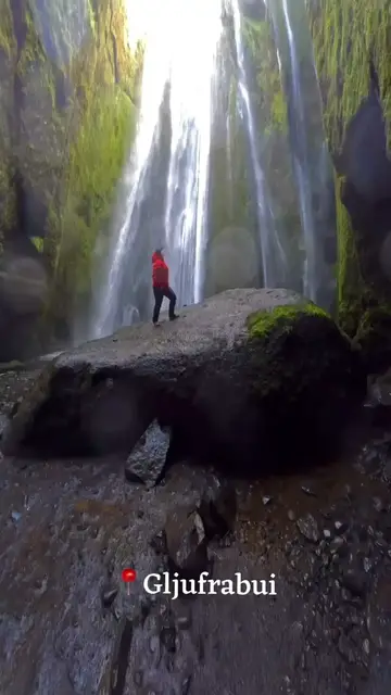 Video thumbnail for Hidden Canyon Waterfall at Gljufrabui in Southern Iceland