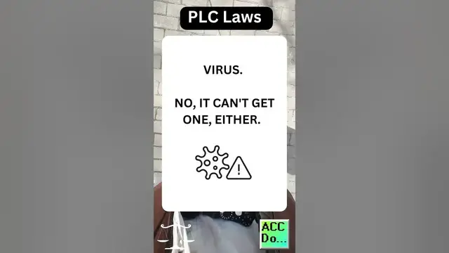 Video thumbnail for PLC Laws # 33.1 - THE PROGRAM IN THE PLC DOES NOT HAVE A VIRUS