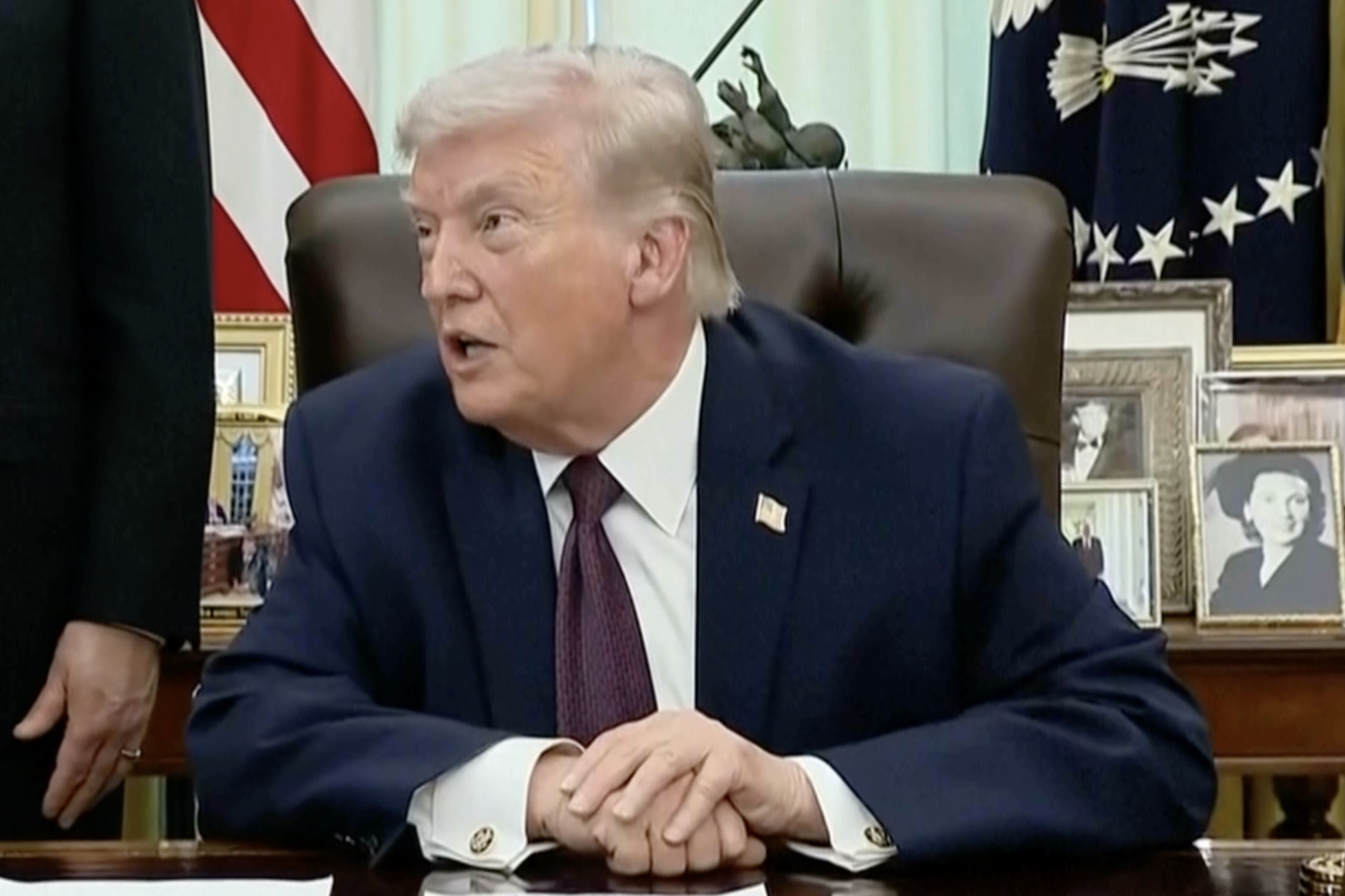 Video thumbnail for Trump says US will be leaving Iran in two to three weeks