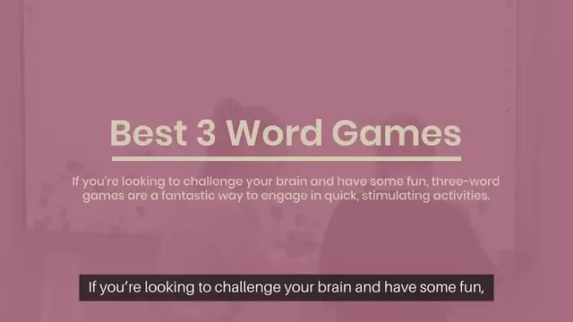 Video thumbnail for Best 3 word games
