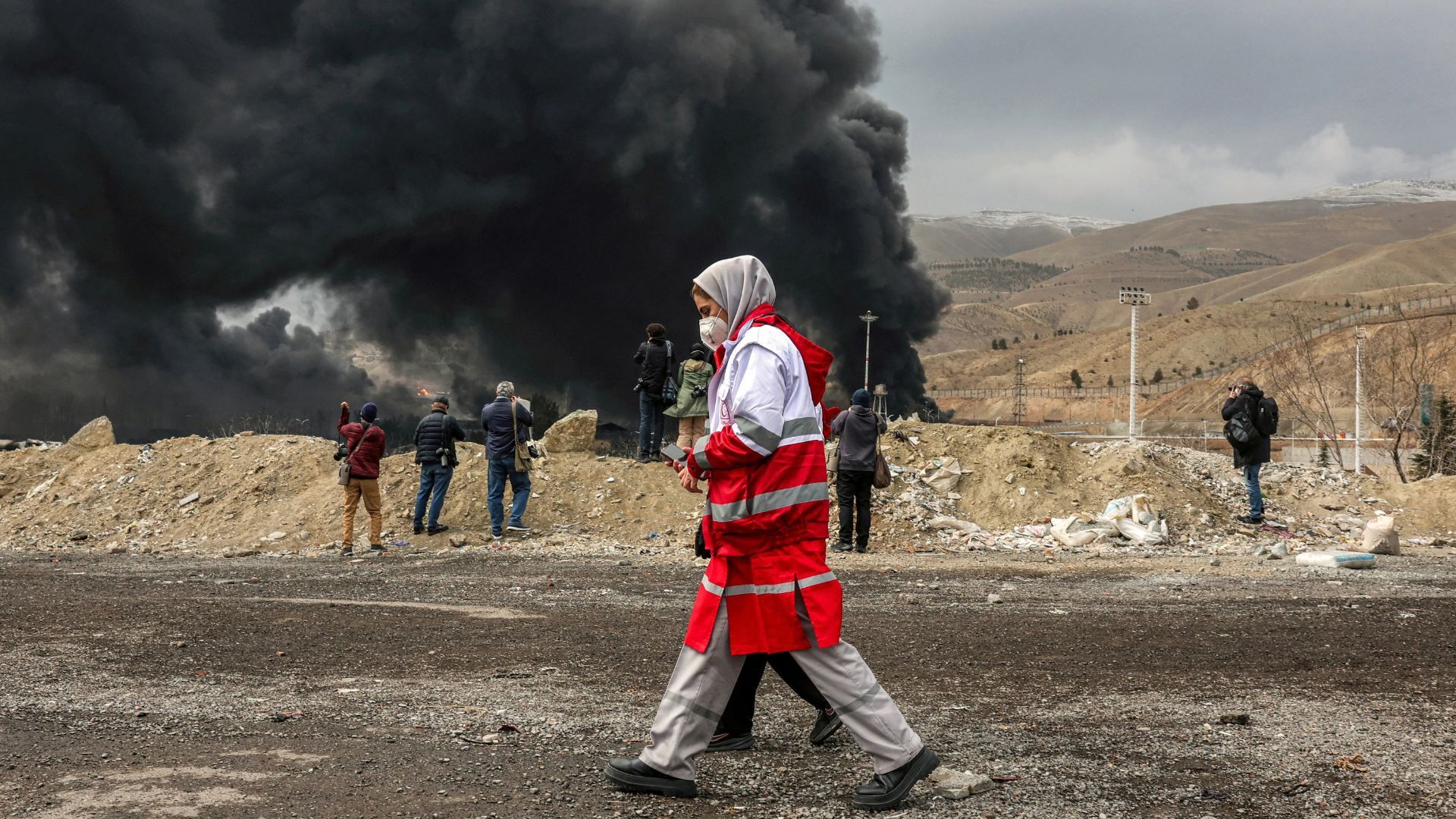 Video thumbnail for Plumes of smoke rise over Tehran after Israeli air strikes hit Iran’s oil facilities