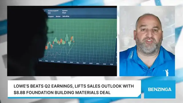 'Video thumbnail for Lowe’s Beats Q2 Earnings, Lifts Sales Outlook With $8.8B Foundation Building Materials Deal'