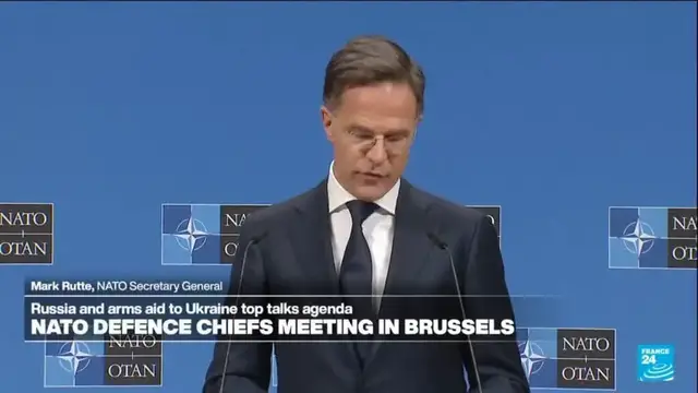 'Video thumbnail for NATO Secretary General Mark Rutte's address following NATO defence chiefs meeting in Brussels'