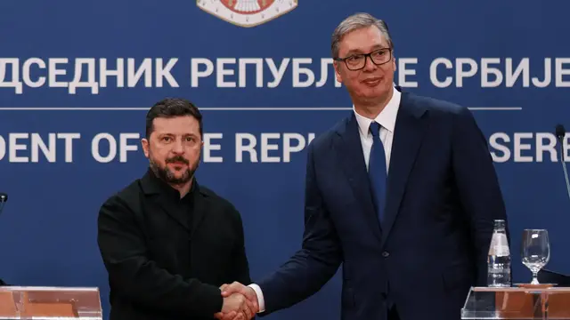 Video thumbnail for Zelenskyy seeks more support in Serbia as Russian strikes intensify