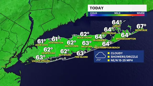 Video thumbnail for Nor'easter moving away with gradually improving weather on Long Island
