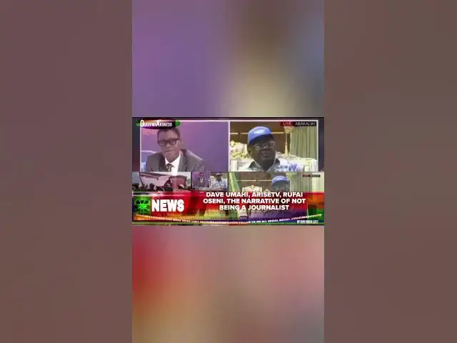 Video thumbnail for Dave Umahi, AriseTV, Rufai Oseni, The Narrative Of Not Being A Journalist