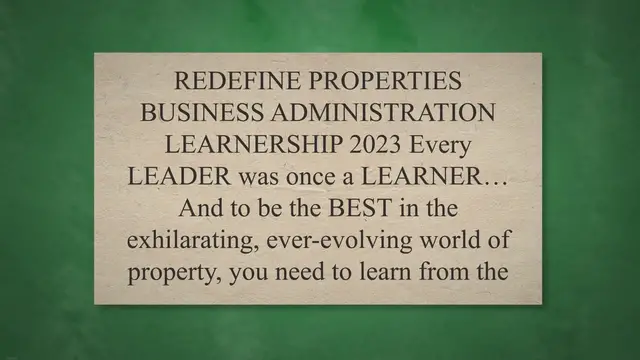 Video thumbnail for REDEFINE PROPERTIES BUSINESS ADMINISTRATION LEARNERSHIP 2023