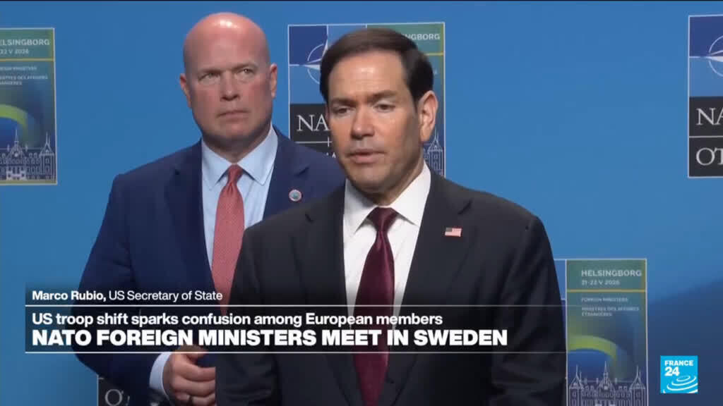 Video thumbnail for REPLAY: US Secretary of State Marco Rubio speaks to the press at NATO meeting