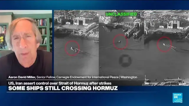 Video thumbnail for Trump reimposes Iran naval blockade, threatens Hormuz fees