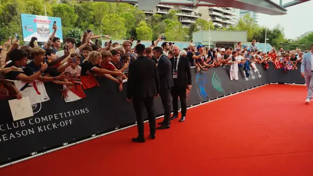 Video thumbnail for Monaco: SLOW MOTION - Red carpet event held in Monaco ahead of UEFA Champions League draw.
