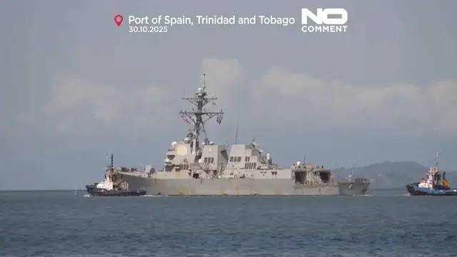 'Video thumbnail for Destroyer USS Gravely leaves Trinidad and Tobago'
