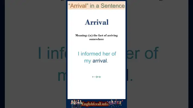 Video thumbnail for Arrival meaning | Arrival in a Sentence | Most common words in English #shorts