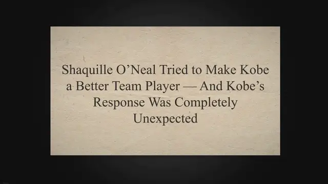 Video thumbnail for Shaquille O’Neal Tried to Make Kobe a Better Team Player — And Kobe’s Response Was Completely Unexpected