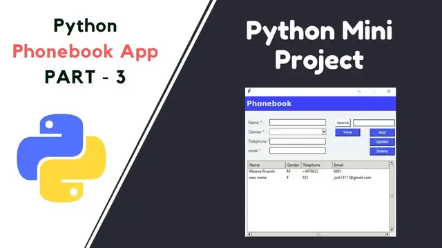Video thumbnail for Phonebook app using Python with source code | File Structure mini project | PART 3