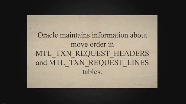 Video thumbnail for Move Order Header and Line Status (1,2,3…9) in Oracle Apps