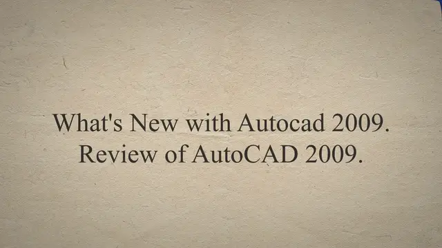 Video thumbnail for What's New with Autocad 2009 . Review of AutoCAD 2009.