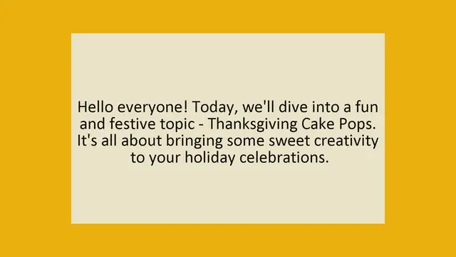'Video thumbnail for Thanksgiving Cake Pops'