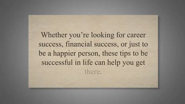 'Video thumbnail for 10 Tips to Find Success in Life'