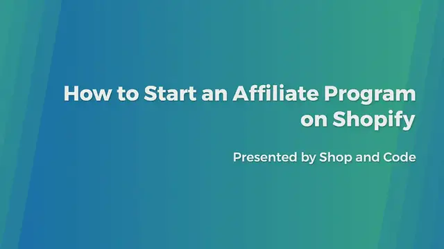 Video thumbnail for How to start an Affiliate program on Shopify