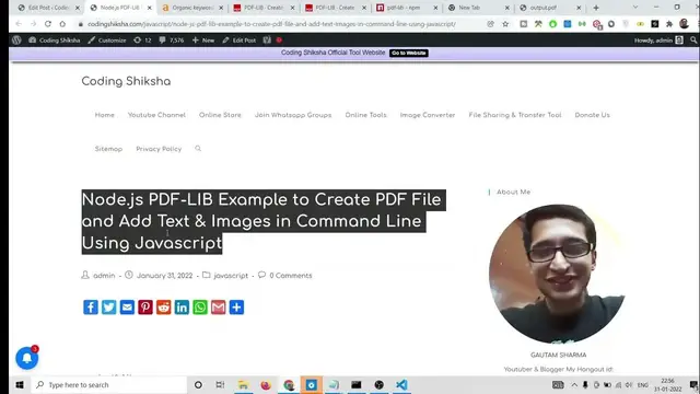 Video thumbnail for Node.js PDF-LIB Example to Create PDF File and Add Text & Images in Command Line Using Javascript
