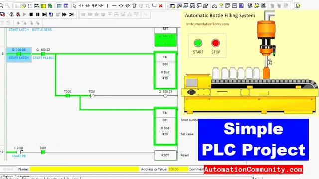 Video thumbnail for Simple PLC Project - PLC Example with Ladder Diagram