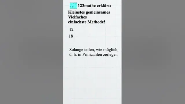 Video thumbnail for kleinstes gemeinsames Vielfaches, einfachste Methode (kgV) #shorts