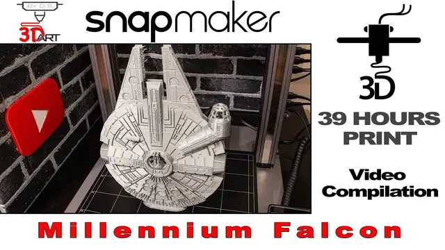 'Video thumbnail for Star Wars Millennium Falcon Timelapse Snapmaker 2.0 A350'