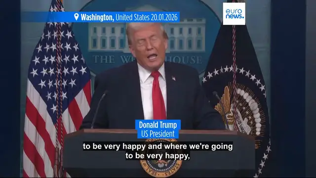 Video thumbnail for Trump says 'you'll find out' how far he'll go to seize Greenland ahead of departure for Davos