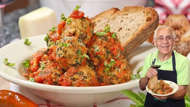 Video thumbnail for Spinach & Ricotta Meatballs in Rich Tomato Sauce – A Savory Vegetarian Delight