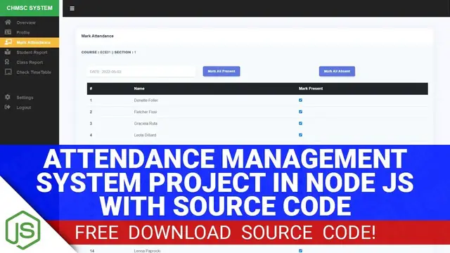 Video thumbnail for Attendance Management System Project in Node JS with Source Code (Free Download) 2022
