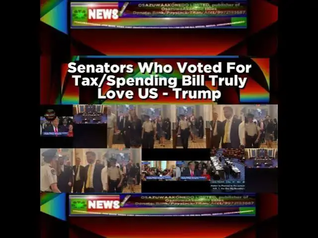 Video thumbnail for Senators Who Voted For Tax, Spending Bill Truly Love US - Trump