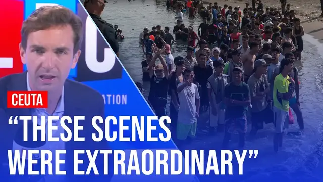 Video thumbnail for Spain blasts 'selfish' EU after 60,000 migrants cross border from Morocco