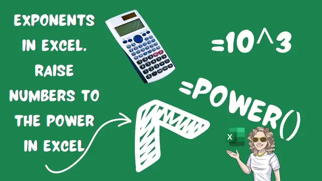 Video thumbnail for How To Raise To The Power Of/EXPONENTS In Excel. Two Methods. Both EASY!.