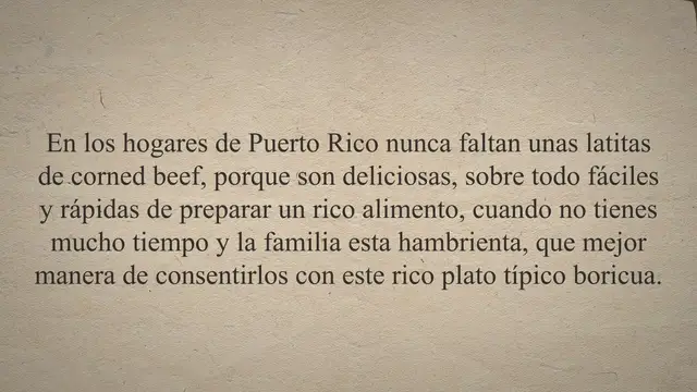 Video thumbnail for Receta 【CORNED BEEF】 Puertorriqueño