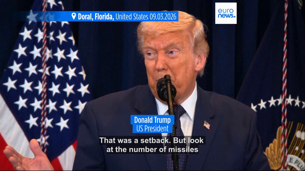 Video thumbnail for Trump says Iran war will be over 'very soon' but warns Tehran against further oil disruptions