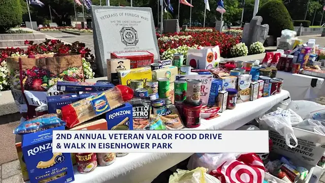 Video thumbnail for Veterans Valor Food Drive draws more than 100 to Eisenhower Park