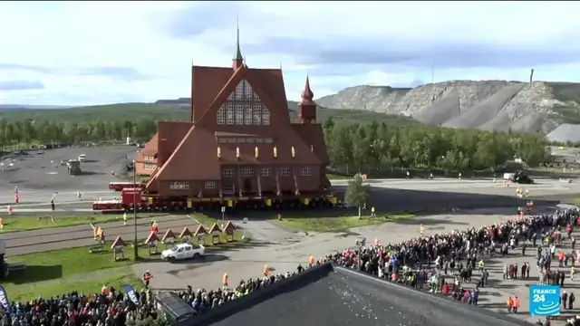 'Video thumbnail for Swedish wooden church successfully relocated'