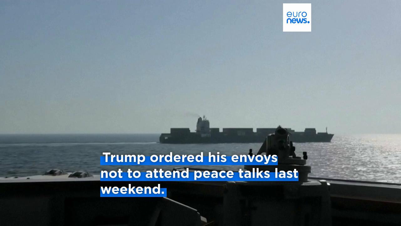 Video thumbnail for Trump warns Iran to ‘better get smart soon’ as US plans long port blockade
