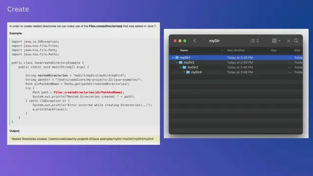 Video thumbnail for Create Nested Directories using Java Code