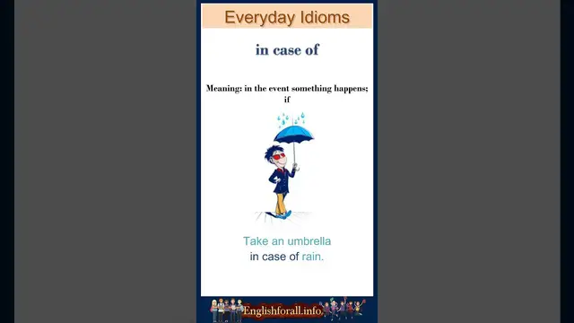 Video thumbnail for In case of meaning | in case of sentences | Common English Idioms #shorts