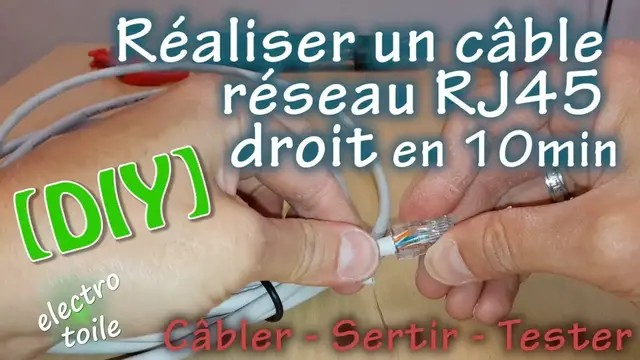 Video thumbnail for Réaliser sertir et tester un câble RJ45 droit ⚠️Connecteur à inverser !