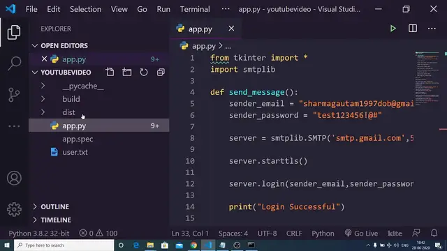 Video thumbnail for PyInstaller Tutorial to Convert Python Scripts  .py to  .EXE Files Full Tutorial For Beginners