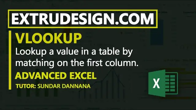 Video thumbnail for VLOOKUP Function in Microsoft EXCEL