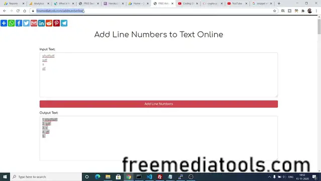 Video thumbnail for Node.js Express Add Number Lines to Text or String Online Tool in Javascript Deployed to Website